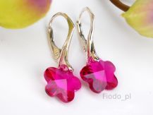 KOLCZYKI KWIATKI 12 MM FUCHSIA