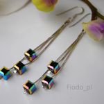DŁUGIE KOLCZYKI KOSTKA 6MM VITRAIL MEDIUM - 2