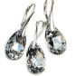 KOMPLET MAŁE MIGDAŁY CAL SREBRO SWAROVSKI CRYSTALS