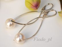 DŁUGIE KOLCZYKI Z PERŁĄ SWAROVSKI