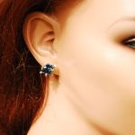 KOLCZYKI JEŻE METALIK BLUE - 2