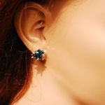 KOLCZYKI JEŻE METALIK BLUE - 3