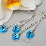 KOLCZYKI DWA SERCA AQUAMARINE - 2