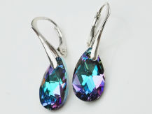 Kolczyki migdały vitrail light róże i fiolety kryształ Swarovski