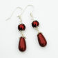Kolczyki kropla perła bordo burgund Swarovski Pearl