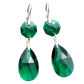 KOLCZYKI DŁUGIE EMERALD OCTAGON MIGDAŁ