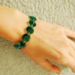  BRANSOLETKA CIEMNA ZIELEŃ EMERALD OCTAGON - 5