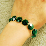  BRANSOLETKA CIEMNA ZIELEŃ EMERALD OCTAGON - 6