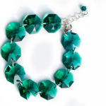  BRANSOLETKA CIEMNA ZIELEŃ EMERALD OCTAGON - 3