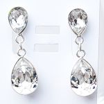 DŁUGI MIGDAŁ W SREBRZE ŁEZKA CRYSTAL - 2