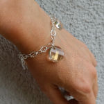 Bransoletka migdałki twist silver krystaliczna crystal Swarovski - 4