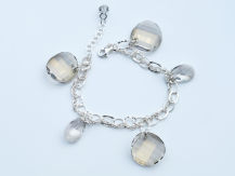 Bransoletka migdałki twist silver krystaliczna crystal Swarovski
