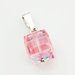 Delikatny wisiorek light rose 8 mm orginalny kryształ - 3