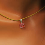 Delikatny wisiorek light rose 8 mm orginalny kryształ - 5