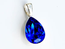 WISIOREK ŁEZKA SZAFIR  W SREBRZE MAJESTIC BLUE SWAROVSKI