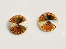 Sztyfty rivoli koła golden shadow złote Swarovski crystals 8 mm
