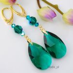 DŁUGIE KOLCZYKI EMERALD W ZŁOCIE - 2