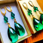 DŁUGIE KOLCZYKI EMERALD W ZŁOCIE - 5