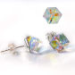 KOLCZYKI KOSTKA NA SZTYFCIE 6 MM CRYSTAL AB