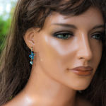 KOLCZYKI SZTYFTY BICONE AQUAMARINE - 3