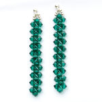 Zielone KOLCZYKI JODEŁKA Paski emerald - 5