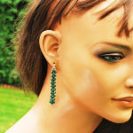 Zielone KOLCZYKI JODEŁKA Paski emerald - 7