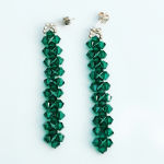 Zielone KOLCZYKI JODEŁKA Paski emerald - 2