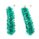 Zielone KOLCZYKI JODEŁKA Paski emerald - 4