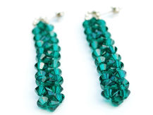 Zielone KOLCZYKI JODEŁKA Paski emerald