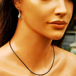 Kolczyki krople stożek 14 mm crystal delikatne - 6