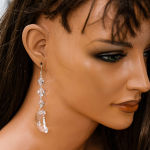Długie kolczyki księżyce Swarovski Crystals - 7