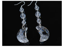 Długie kolczyki księżyce Swarovski Crystals
