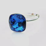 Pierścionek square sapphire Swarovski Crystals - 2