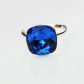 Pierścionek square sapphire Swarovski Crystals