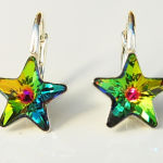 KOLCZYKI GWIAZDY ZIELENIE KRYSZTAŁ SWAROVSKI 10 MM - 3