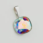 Piękny wisiorek szlif jak diamenty square opalizujący Crystal AB Swarovski - 4