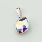 Piękny wisiorek szlif jak diamenty square opalizujący Crystal AB Swarovski - 2