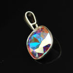 Piękny wisiorek szlif jak diamenty square opalizujący Crystal AB Swarovski - 9