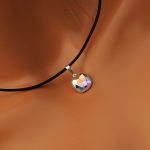 Piękny wisiorek szlif jak diamenty square opalizujący Crystal AB Swarovski - 11