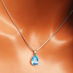 WISIOREK KROPLA W SREBRZE AQUAMARINE - 4