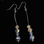 PIĘKNIE OPALIZUJĄCE KOLCZYKI KROPLA SWAROVSKI CRYSTALS - 3