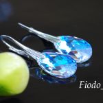 KOLCZYKI MIGDAŁ BLUE AB OPALIZUJĄCE NA NIEBIESKO  - 2